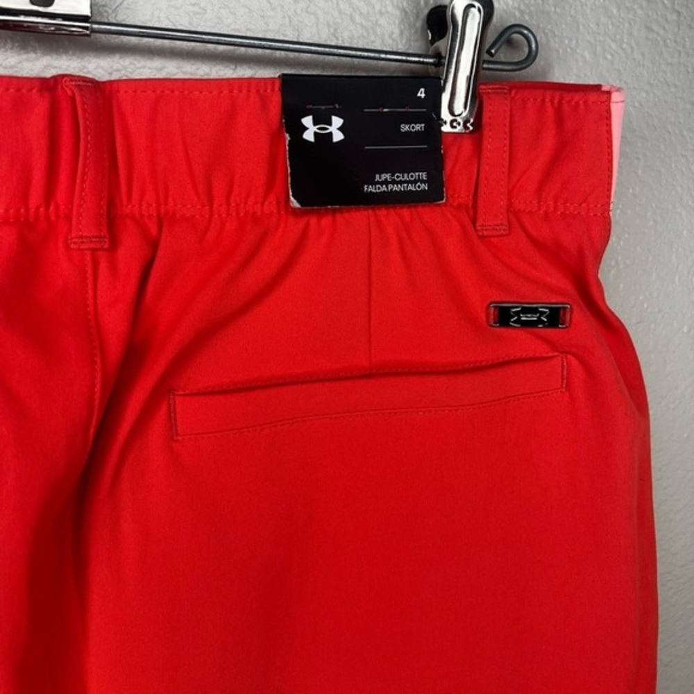 Under Armour Women's Links Woven‎ Skort Orange 4 Tennis Preppy Sporty Summer NWT - Picture 12 of 14